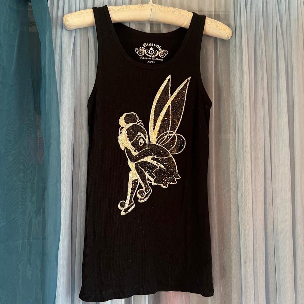 Disney Tinkerbell Sequin Ribbed Tank Top